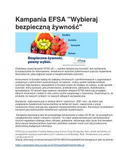 Kampania EFSA "Wybieraj bezpieczną żywność"