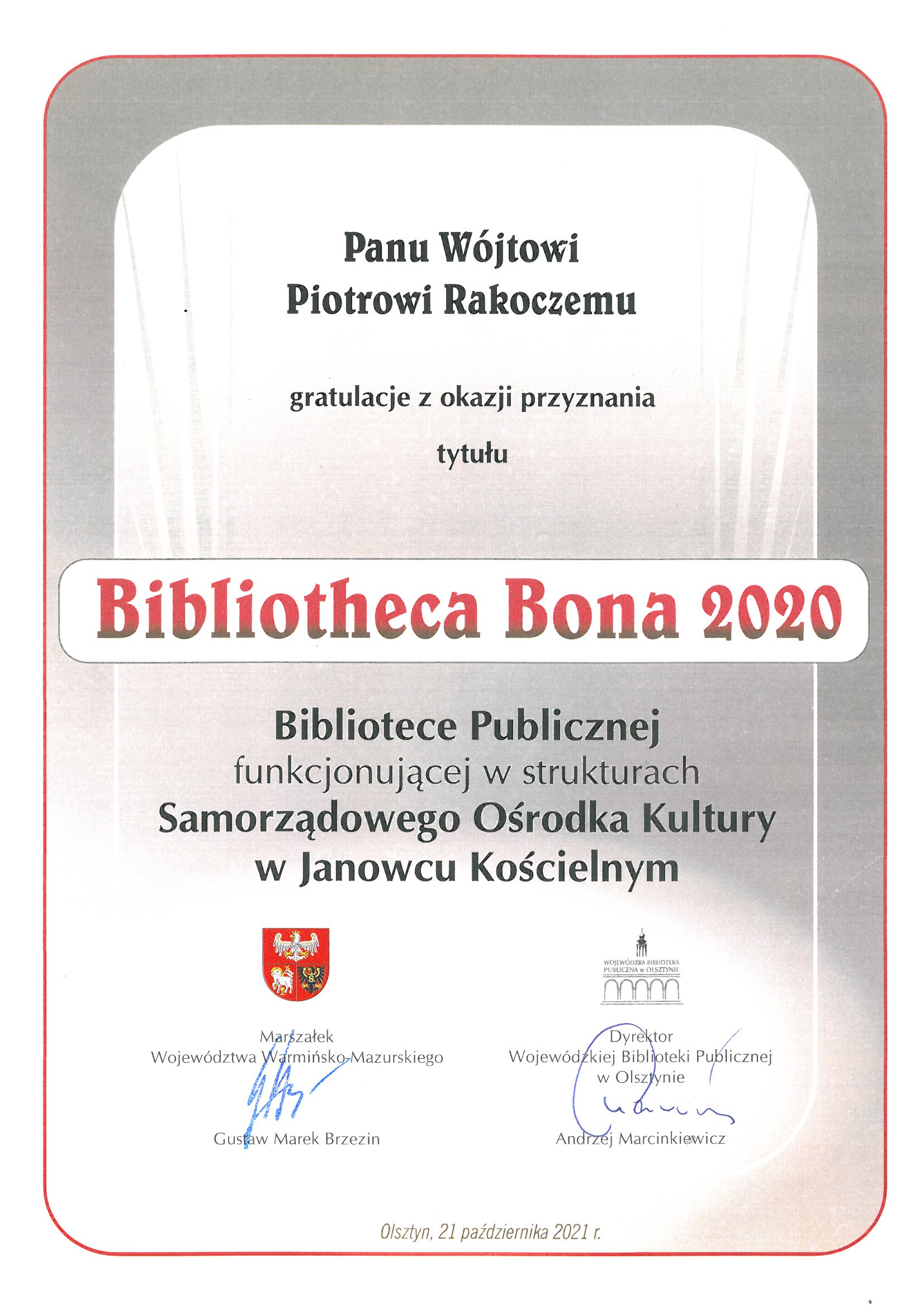 Bibliotheca Bona 2020